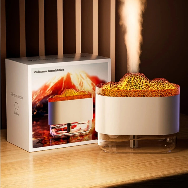 USB Volcano Air Humidifier 300ML Ultrasonic Mist Maker Fogger Household Ultrasonic Water Aroma Diffuser with Colorful Lamp