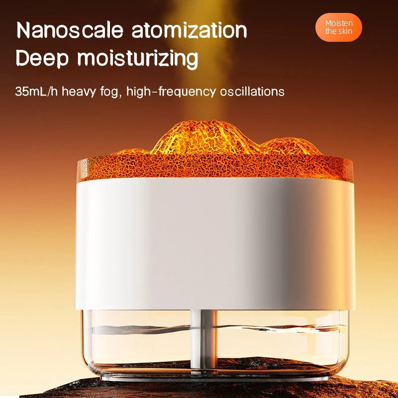 USB Volcano Air Humidifier 300ML Ultrasonic Mist Maker Fogger Household Ultrasonic Water Aroma Diffuser with Colorful Lamp