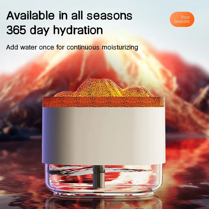 USB Volcano Air Humidifier 300ML Ultrasonic Mist Maker Fogger Household Ultrasonic Water Aroma Diffuser with Colorful Lamp